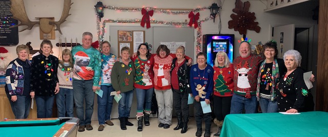 Ugly Sweater Contest held at Mio Moose lodge