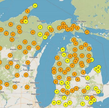 Great Lakes fire & fuels map