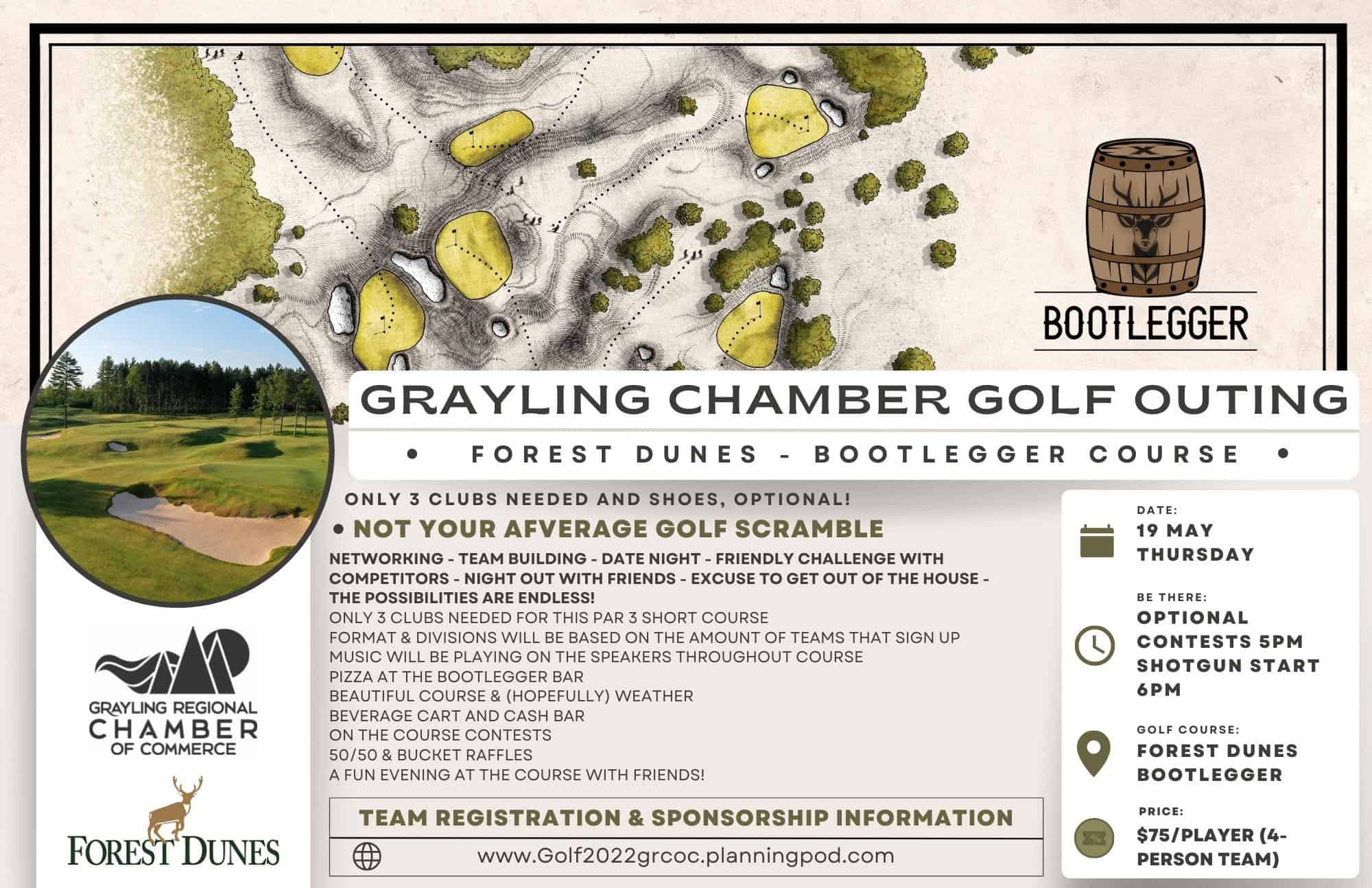 Grayling Chamber golf outing 2022 Grayling Chamber golf outing flyer