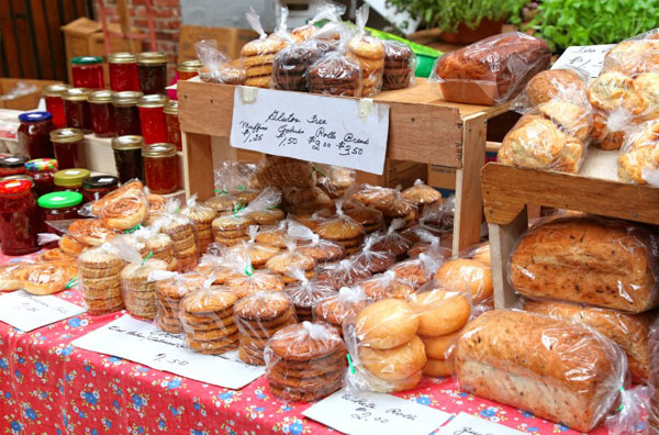baked goods at farmers market