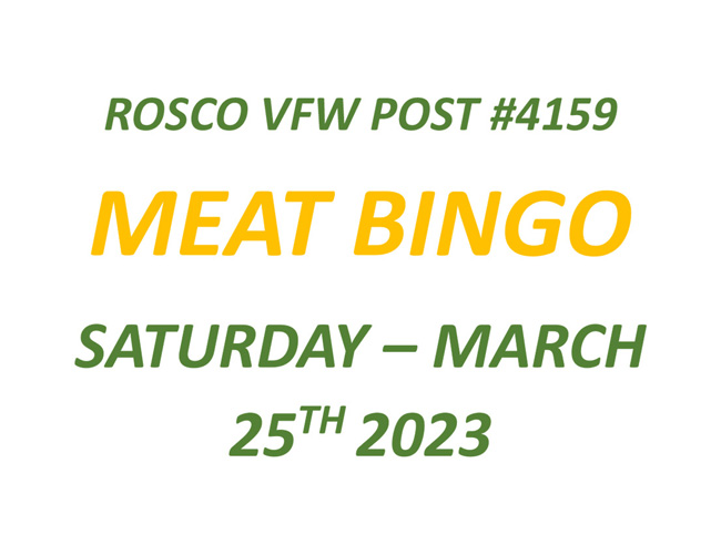 Meat Bingo in March