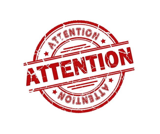 Attention attention graphic