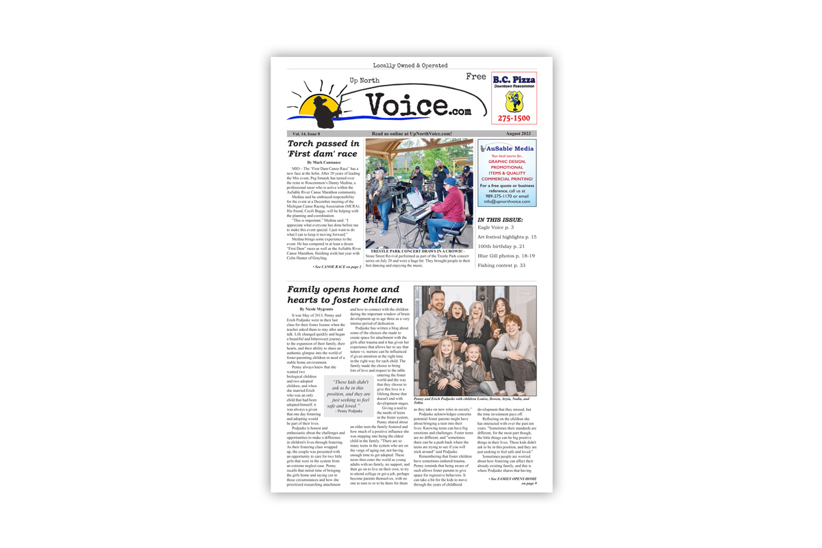 Up North Voice - Aug. 2023 front page
