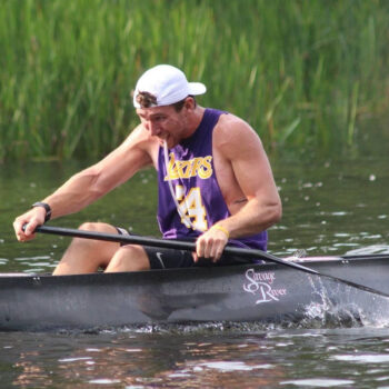 Danny Medina paddling in 2018