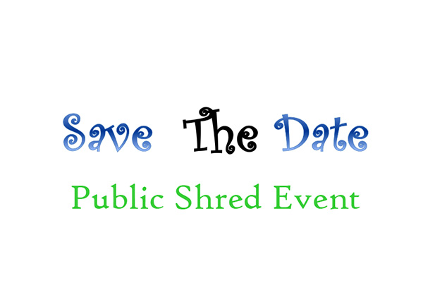 Save the Date Public Shred Event text