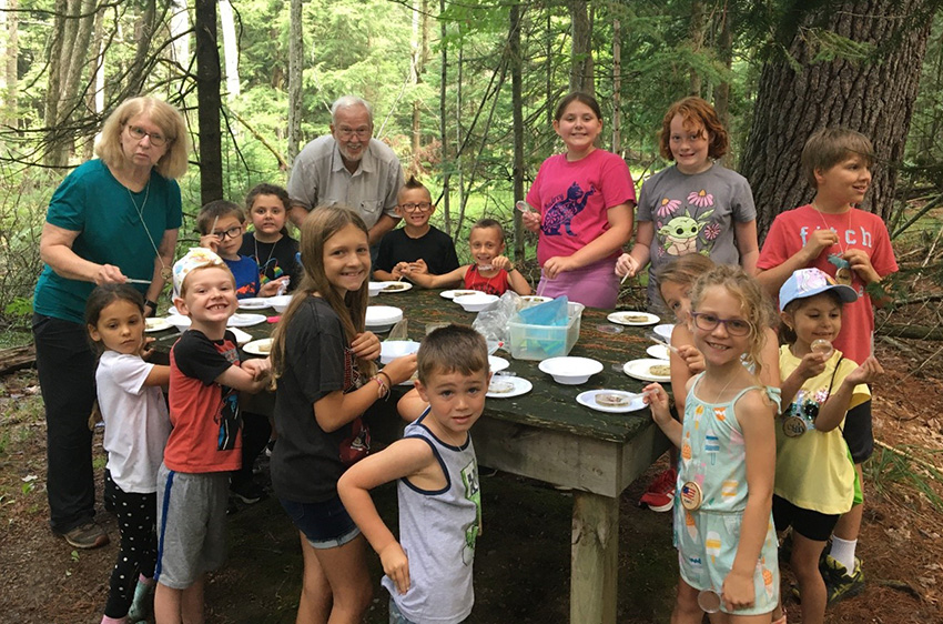 Campers explore the insects 