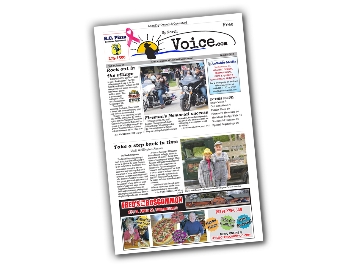 Up North Voice October 2023 front page cover