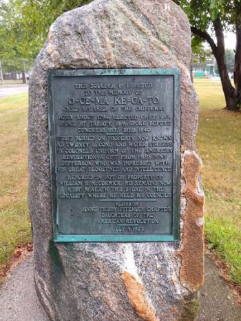 Chief Ogemaw’s remains now rest beneath this stone