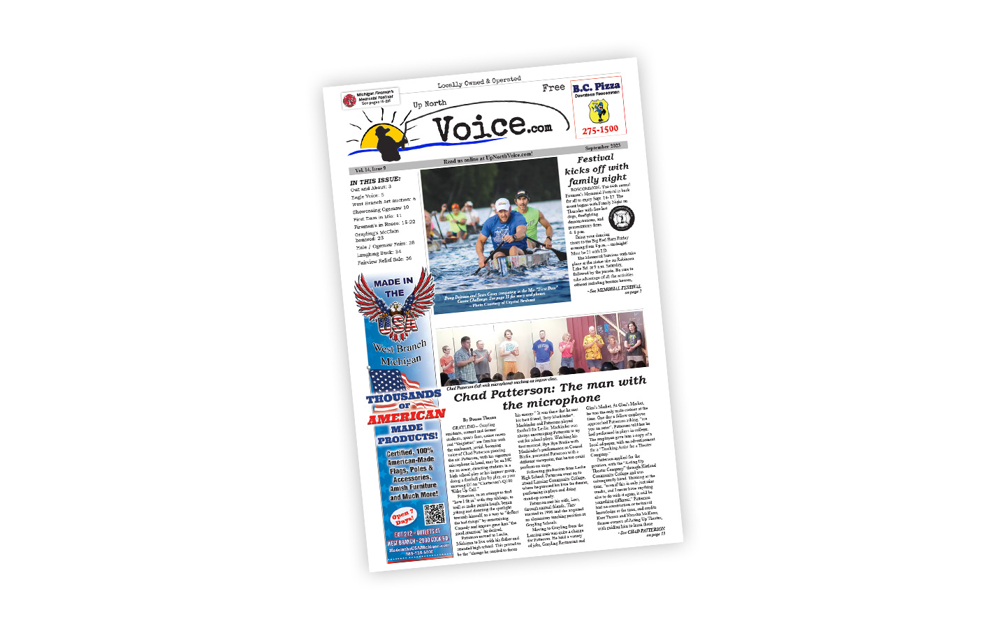 Up North Voice September 2023 front page