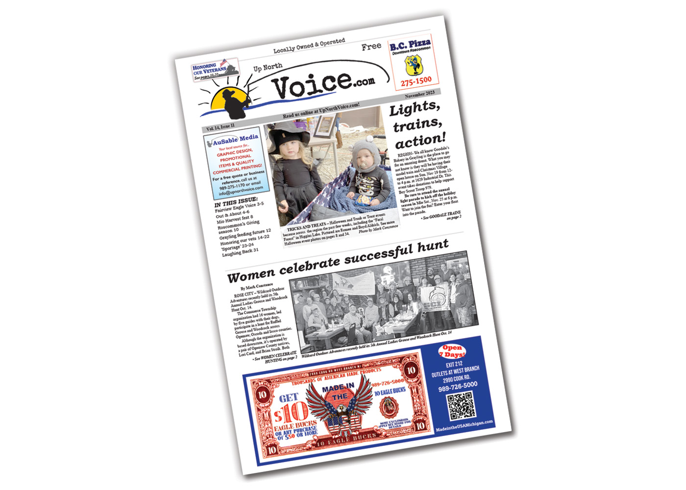 Front page of Up North Voice, November 2023