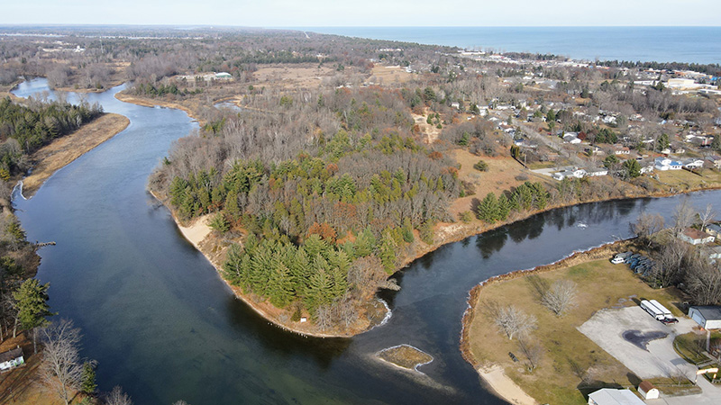aerial view of Hull Island