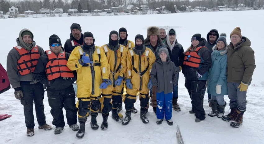 Plainfield Township Fire Department ice rescue training and demonstration