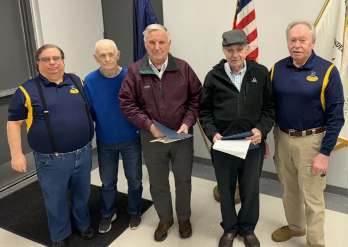 Pictured (l-r) are Bob Barber (ACT NOW treasurer), Ralph Rowland (ACT NOW board member), Dave Blazejewski (Volunteer scrapper awardee), Stanley Baysdell (ACT NOW board member and volunteer scrapper awardee) and John Ellis (ACT NOW chair).