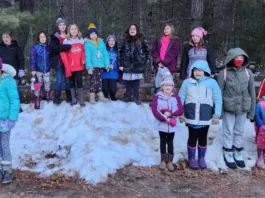 Girls Scout group photo at Nature Preserve