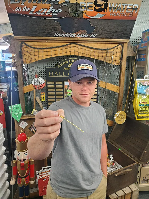 Austin Schialtone with his fish tag