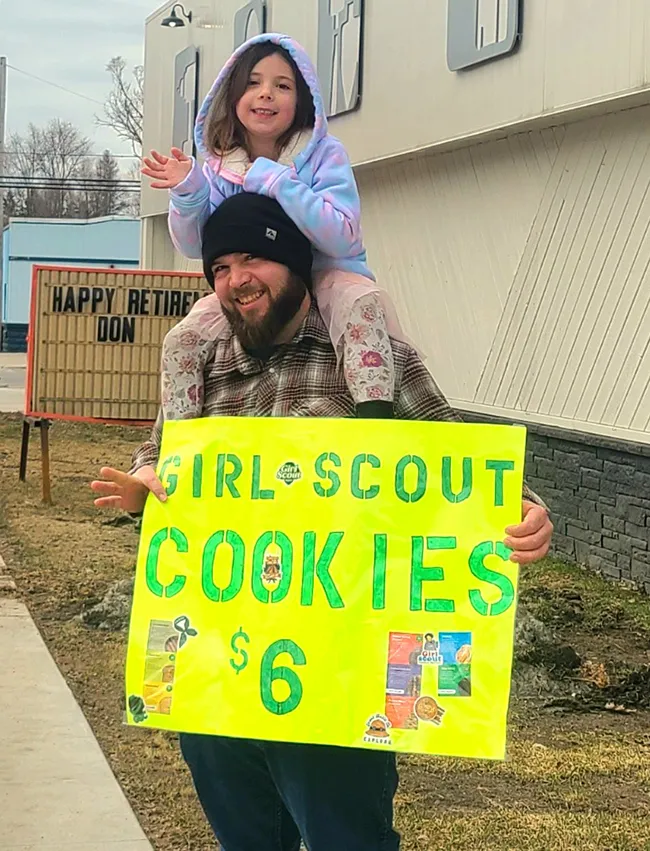 selling Girl Scout cookies