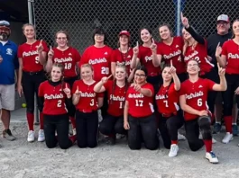 Team photo of CHA softball after first win