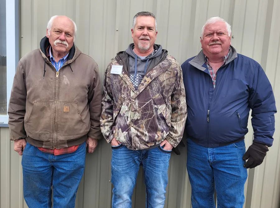 Oscoda Airport managers and pilot gather