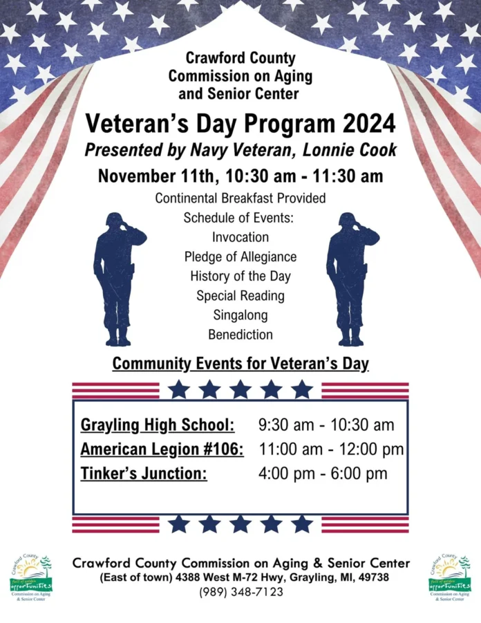crawford veterans day program Veterans Day 2024 event in Grayling, MI