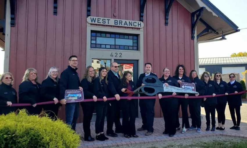 The Depot with the West Branch Area Chamber of Commerce board members