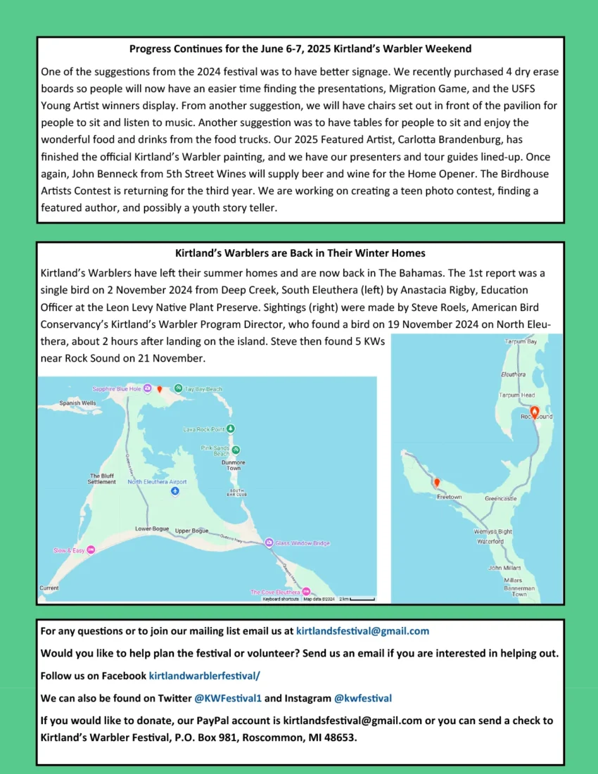 The Warble newsletter page 2