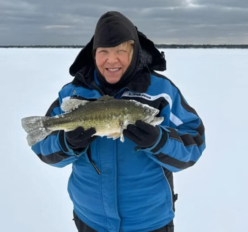 Susie of Houghton Lake caught this nice Largemouth Bass on Jan. 24.