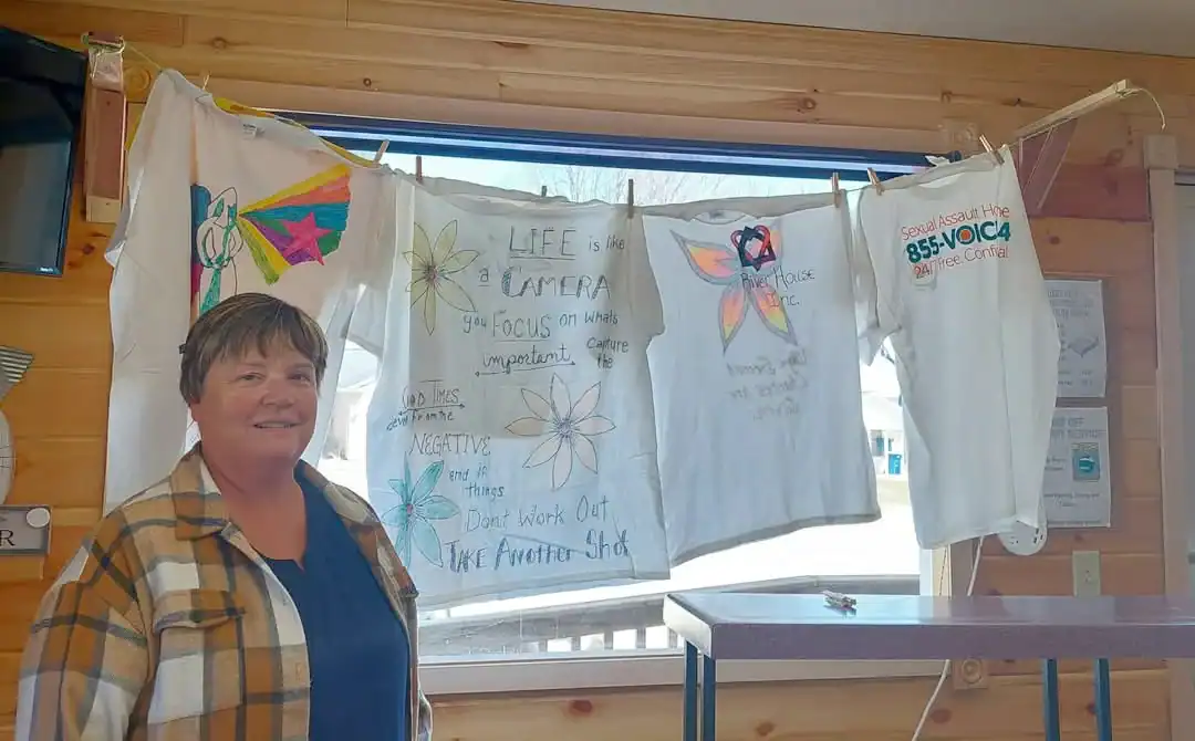 clothesline pic 2 South Shore Laundromat’s Janee Eller spreading awareness for sexual assault.