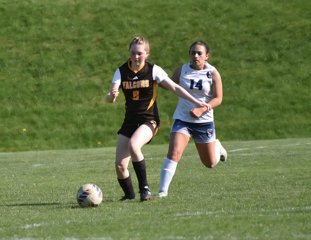 Ogemaw Heights Alaina Reetz breaking away against Standish.