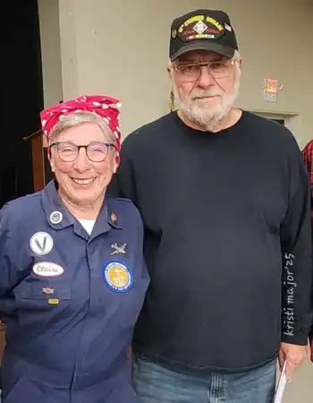 Claire Dahl Kichin with Army veteran Joe Keehl.