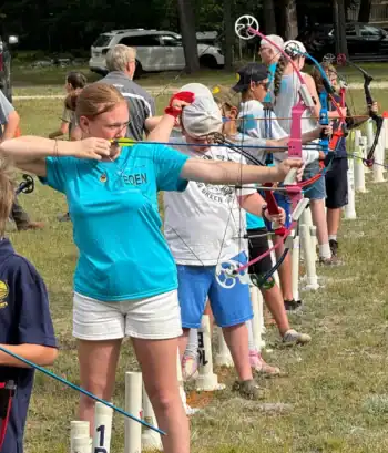 Preparing to launch an arrow is Eden Bewley of West Branch.