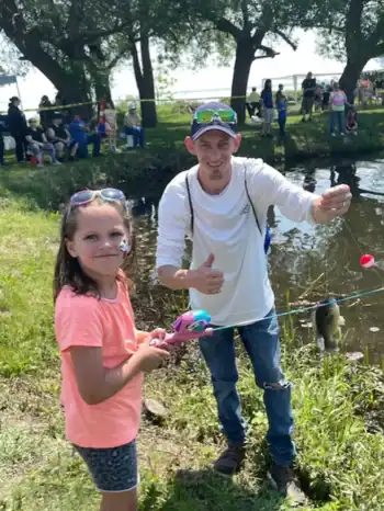 Charlie Dunn and Joe Turner with a successful catch!