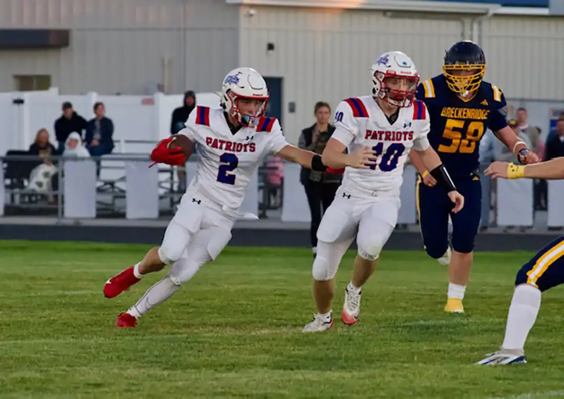 Charleston Heston Academy’s Tiernan Hinmon (#2) and Wyatt Butson (#10) playing against Breckenridge.