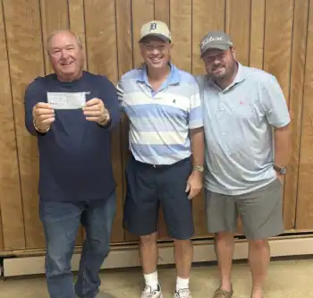 Match Play winners were (l-r) Bob Pardue, Jeff Bumbalough and Eric Clark. Not pictured is winner Bill Jasper.
