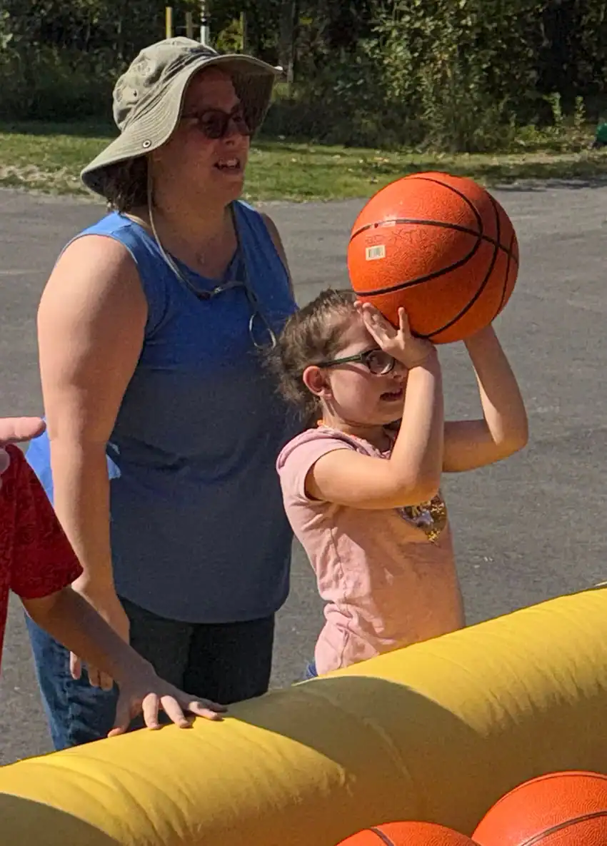 Heather Pratt and Nova Bailey shot some hoops.