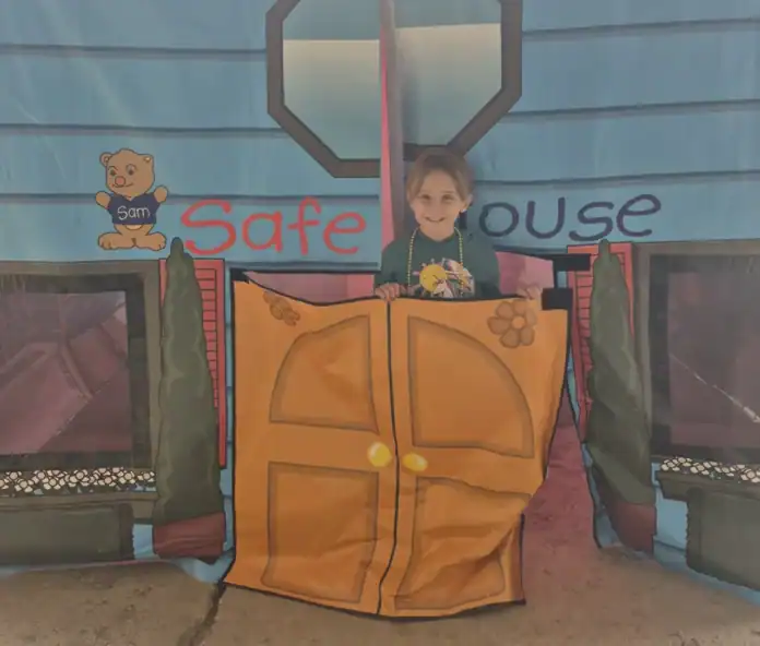 Braylea Fehler (8) learned about fire safety in the safe house.