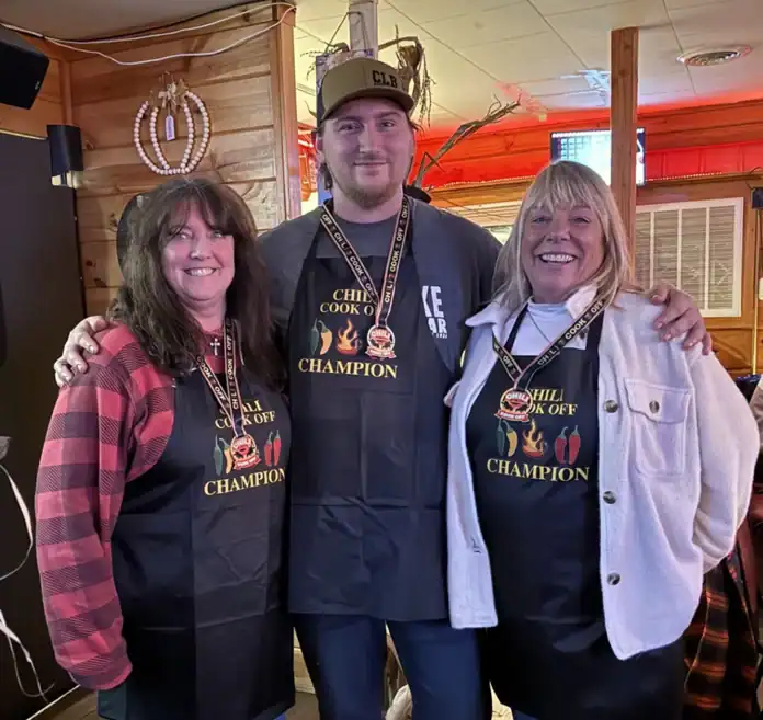 chili cookoff Winners of the chili cookoff, Sheri, Josh, and Julie.