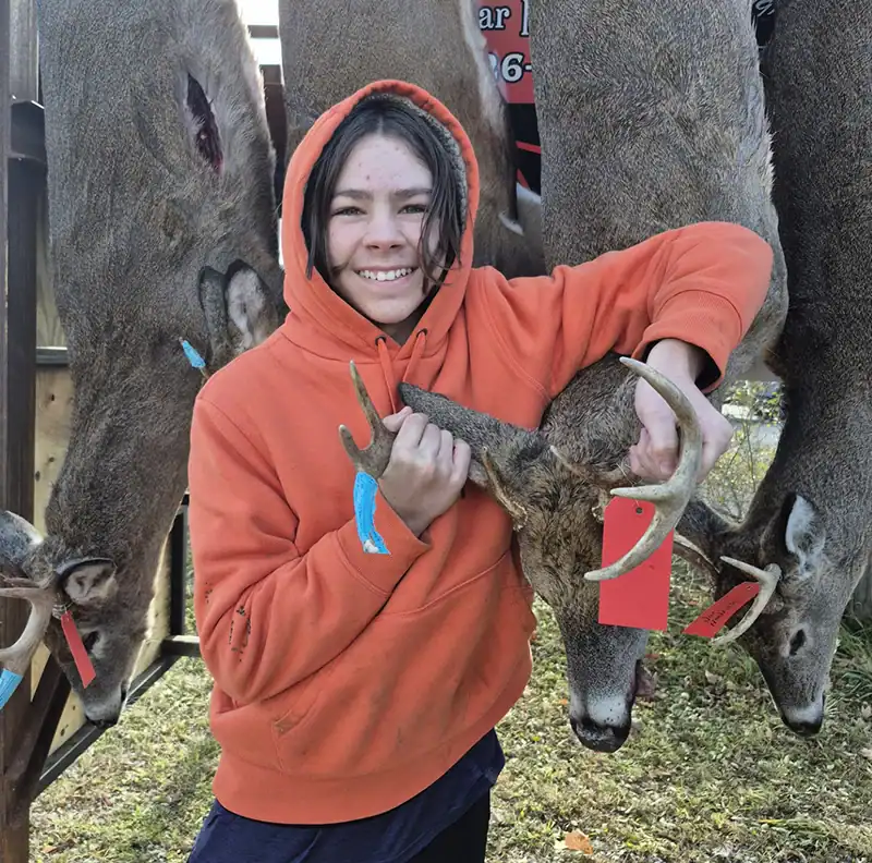 Merrick Hedrich (16) of Livonia shot this 8-point on private land.